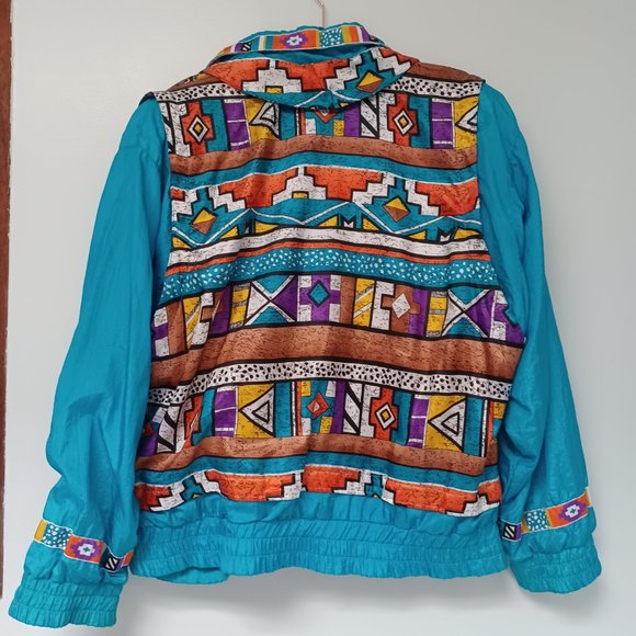 Vtg 80s 90s Lavon Windbreaker Track Jacket, Tribal, Native, Aztec , Size PL - Picture 7 of 16